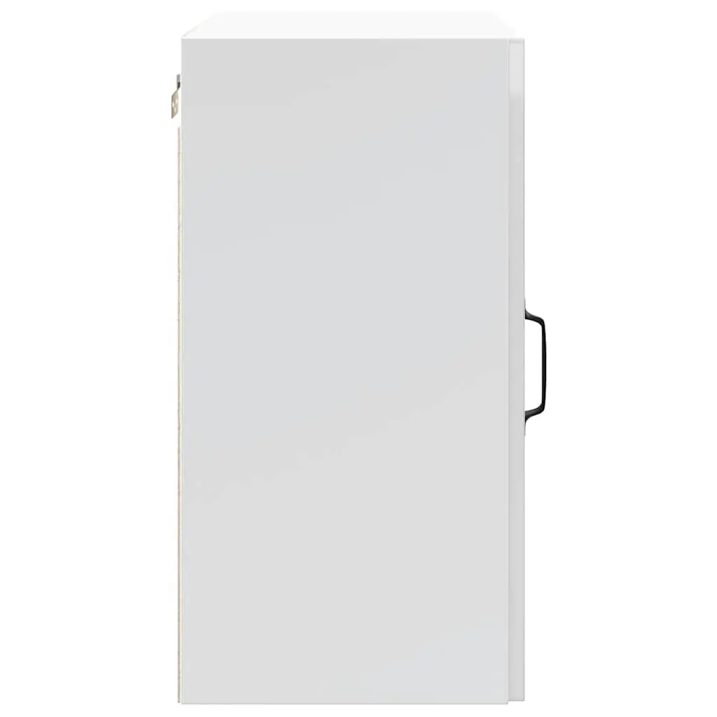 Kitchen Wall Cabinet Storage White High Gloss Engineered Wood Glass Door