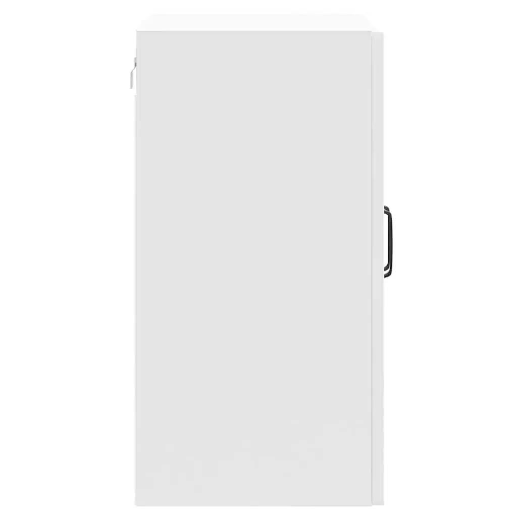 Kitchen Wall Cabinet White Engineered Wood Glass Door Wall-Mounted Storage