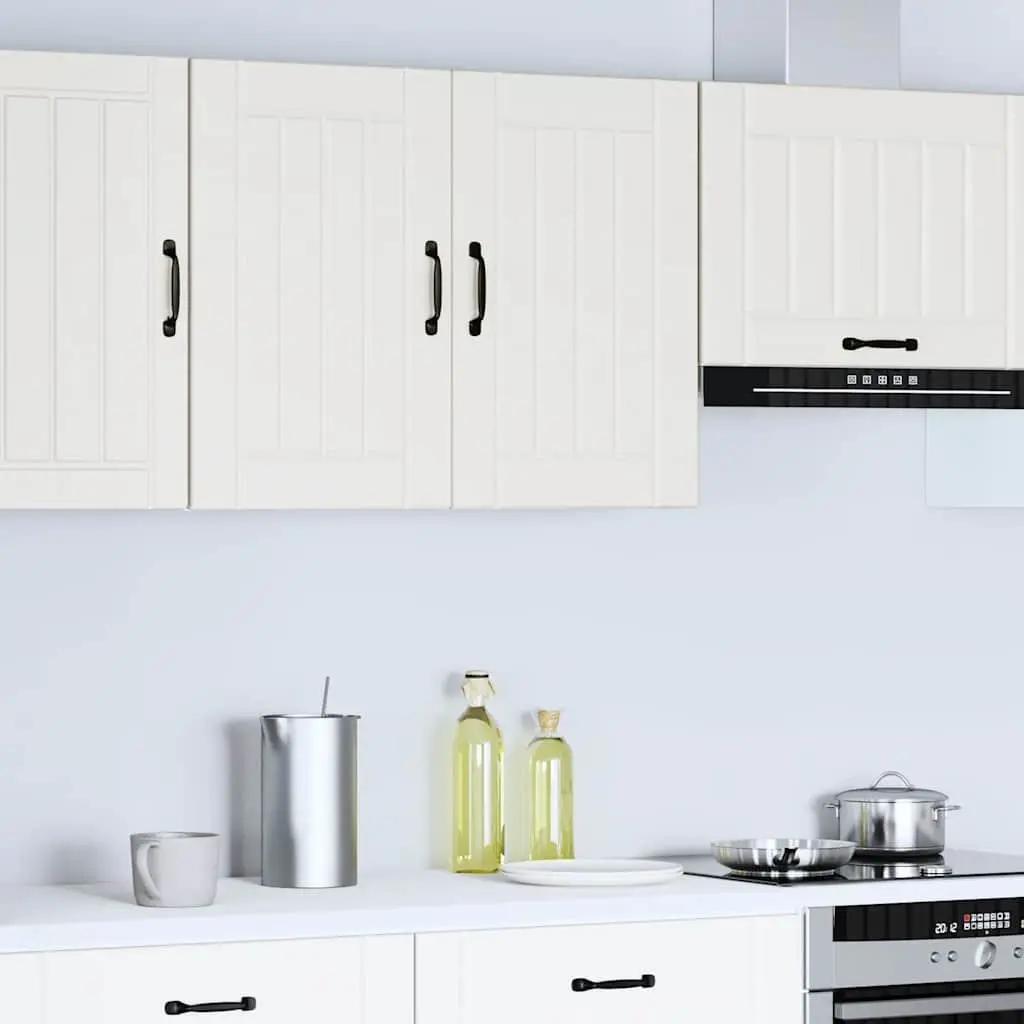 Kitchen Wall Cabinet Storage Organiser White Engineered Wood Glass Door