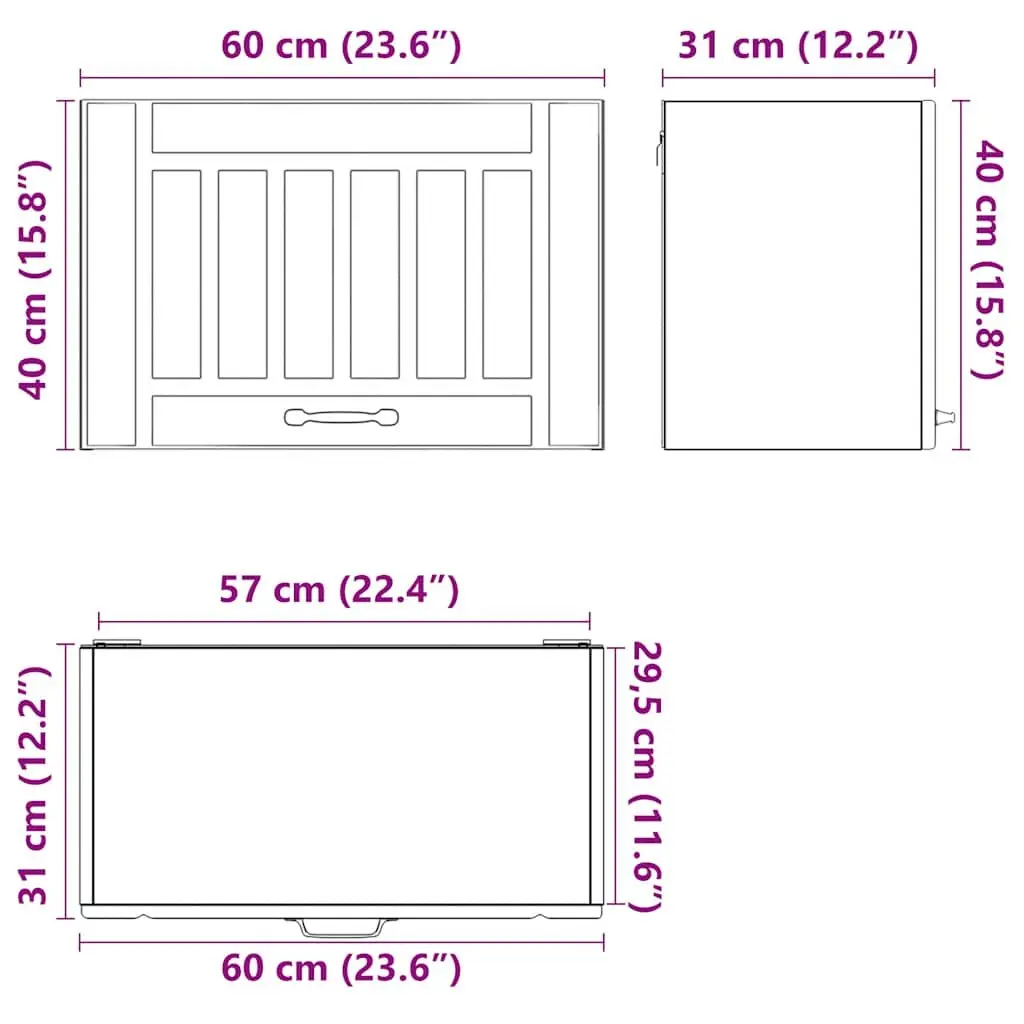 White Engineered Wood Wall Cabinet for Kitchens