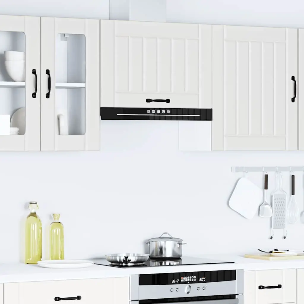 White Engineered Wood Wall Cabinet for Kitchens