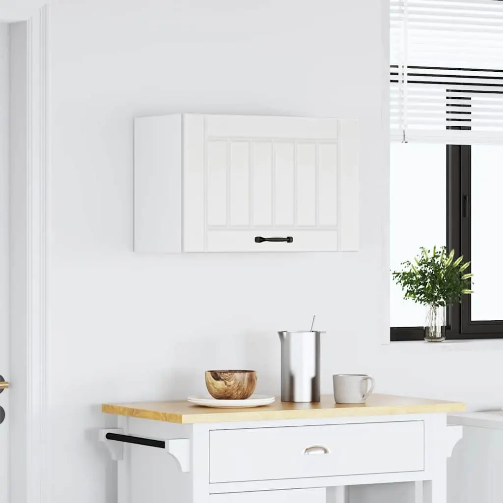 White Engineered Wood Wall Cabinet for Kitchens