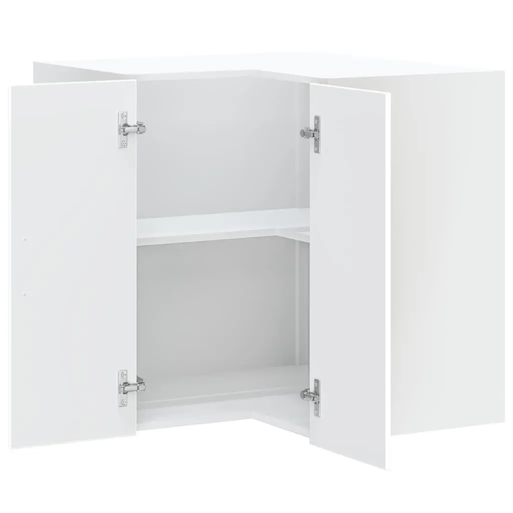 Kitchen Wall Corner Cabinet White Storage Cupboard Engineered Wood Organization