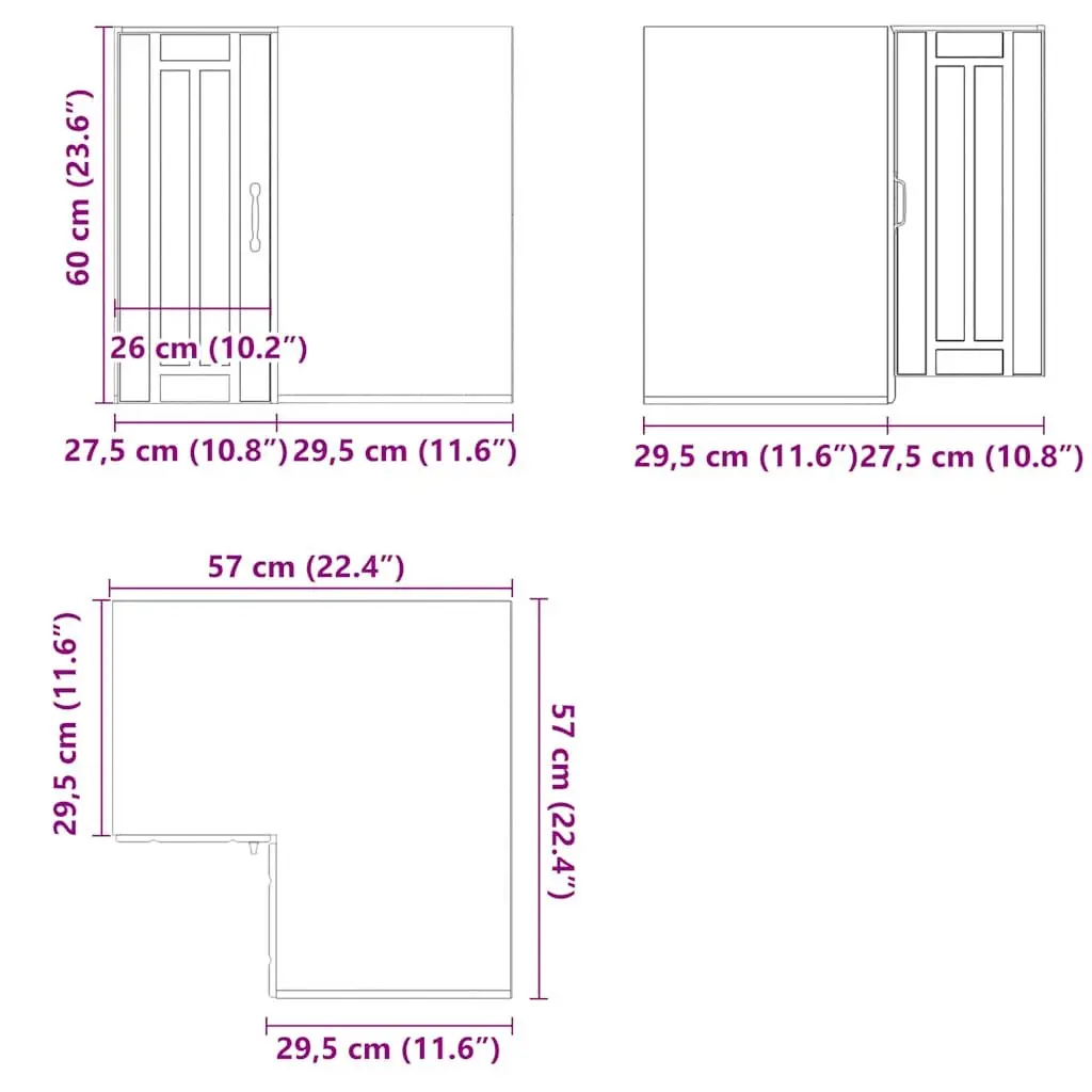 Black Kitchen Wall Corner Cabinet Storage
