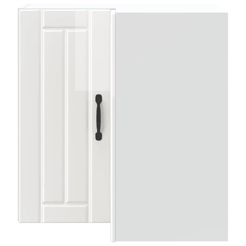 Kitchen Wall Corner Cabinet White High Gloss Engineered Wood Storage Cupboard