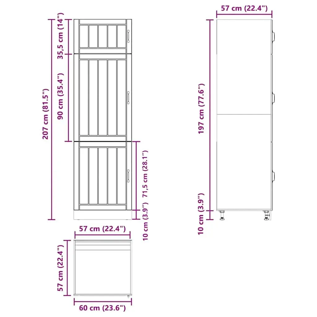 Kitchen Cupboard Black Engineered Wood Cabinet Storage Doors Adjustable Feet