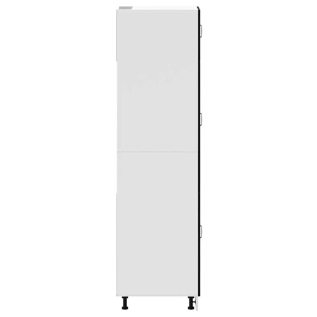 Kitchen Cupboard Black Engineered Wood Cabinet Storage Doors Adjustable Feet