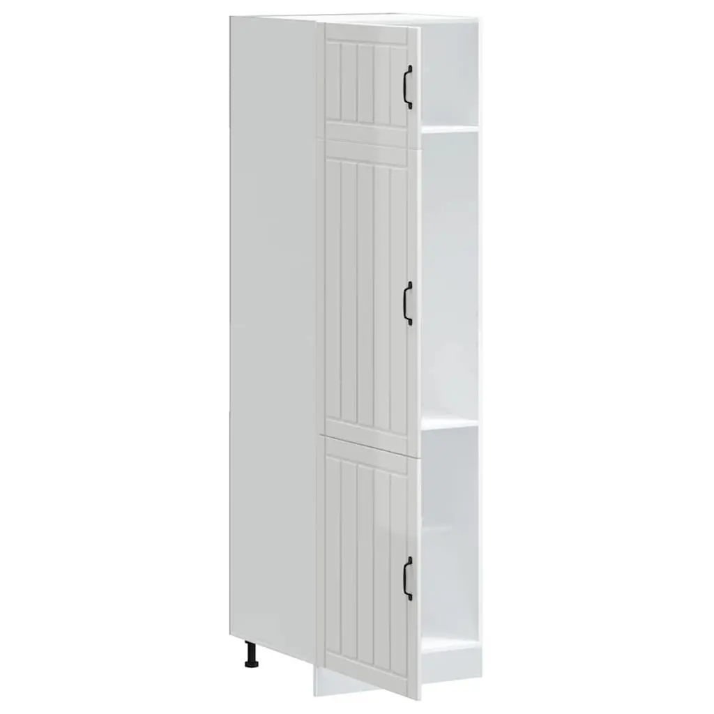 Kitchen Cupboard White High Gloss Storage Cabinet Engineered Wood Doors
