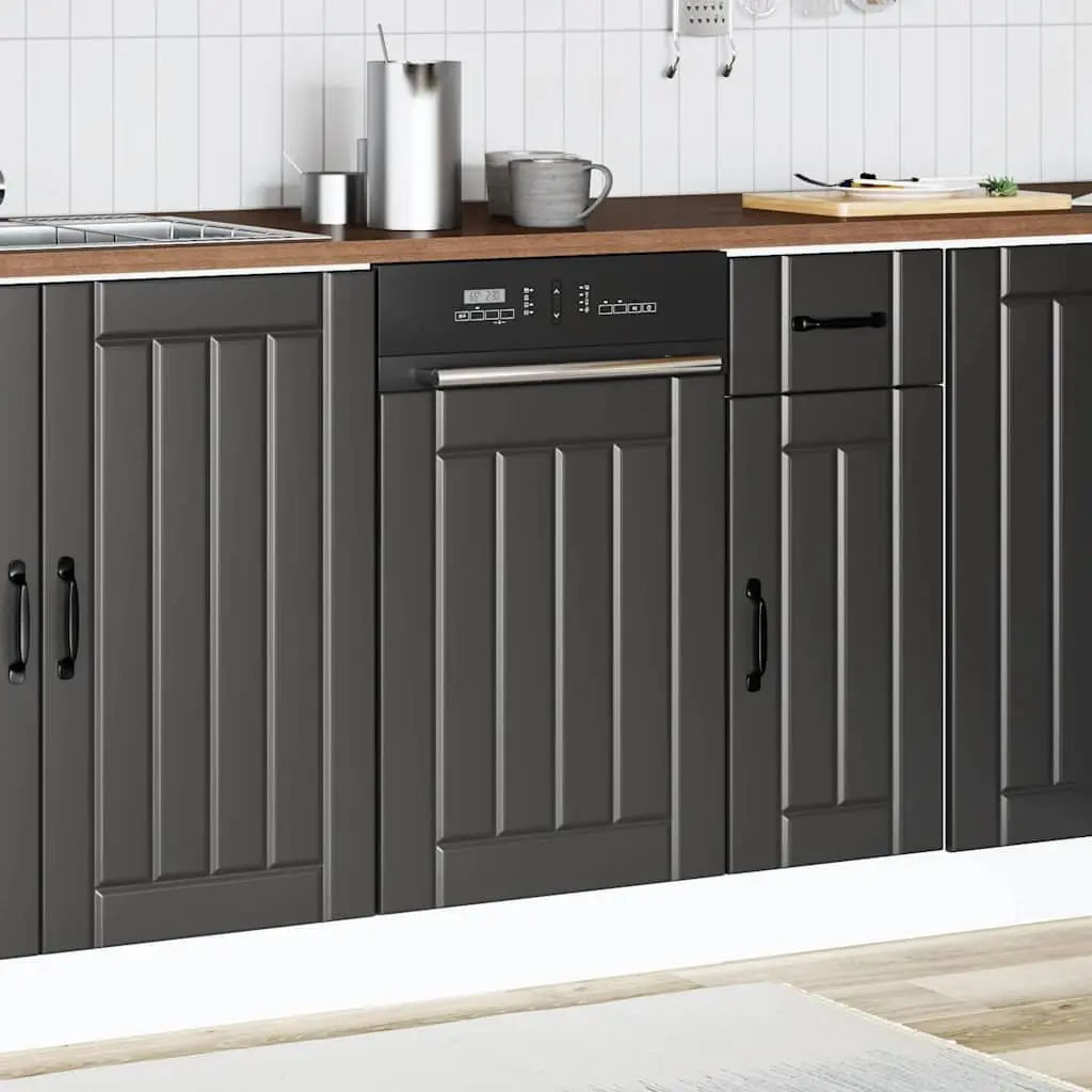 Dishwasher Parts Front Panel Cover Protection Black Engineered Wood