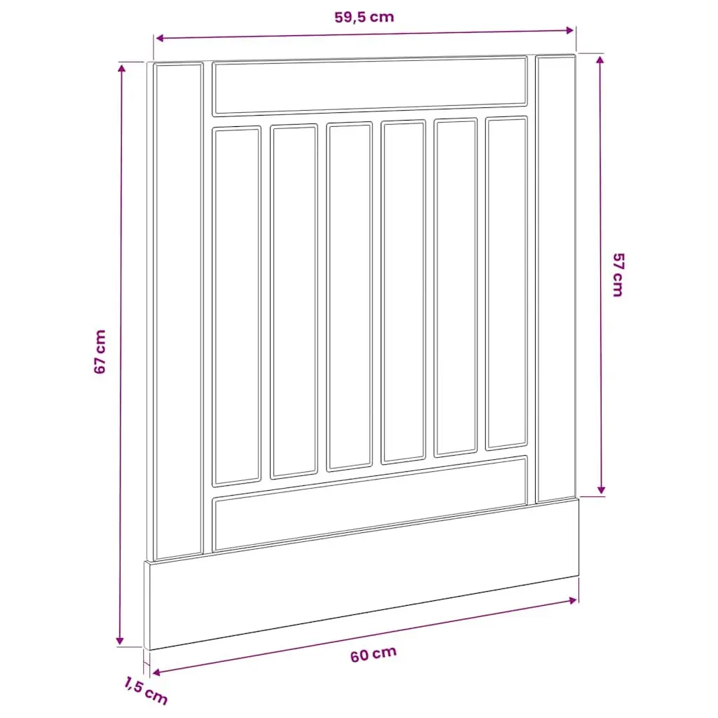 Engineered Wood Dishwasher Front Cover White Kitchen Panel