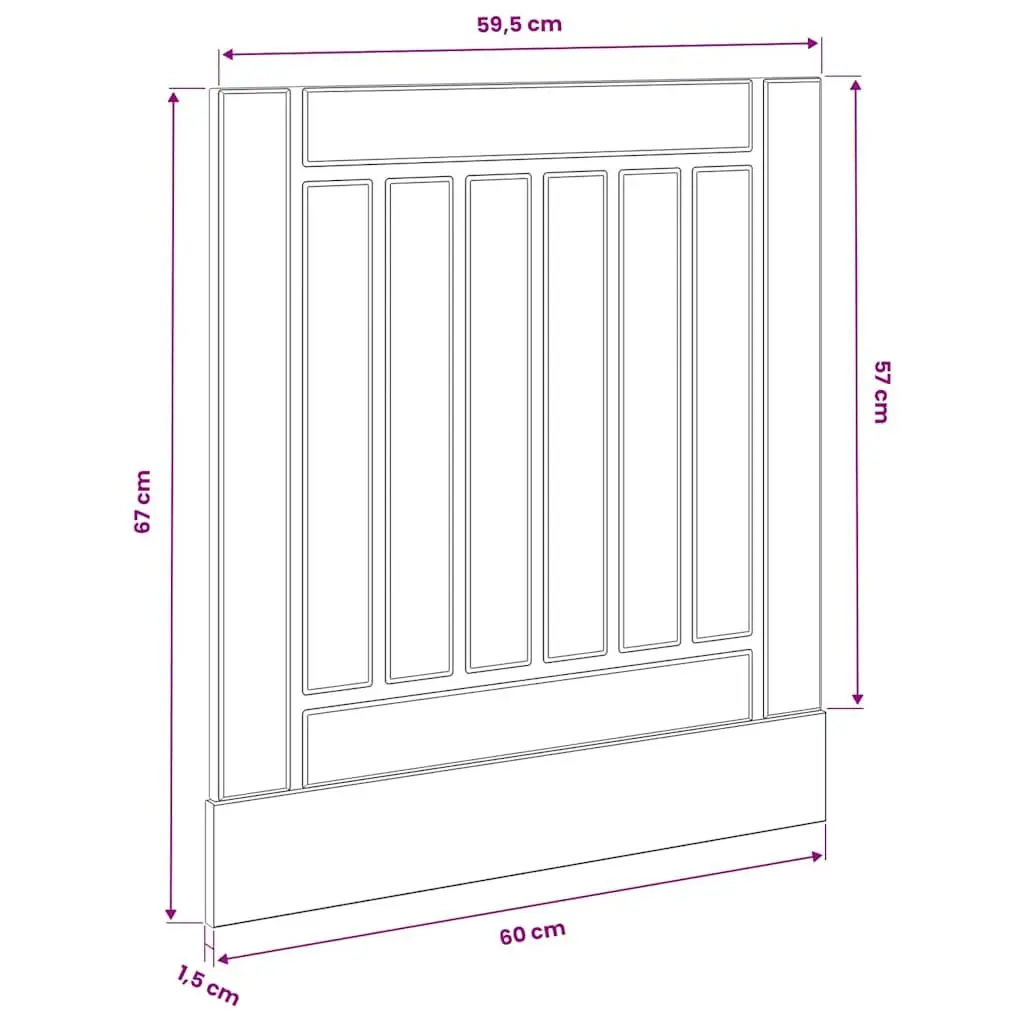 Dishwasher Panel Engineered Wood Kitchen Cabinet Front Cover Protector Black