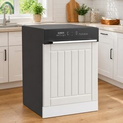 Dishwasher Panel White High Gloss Kitchen Cabinet Front Cover Engineered Wood