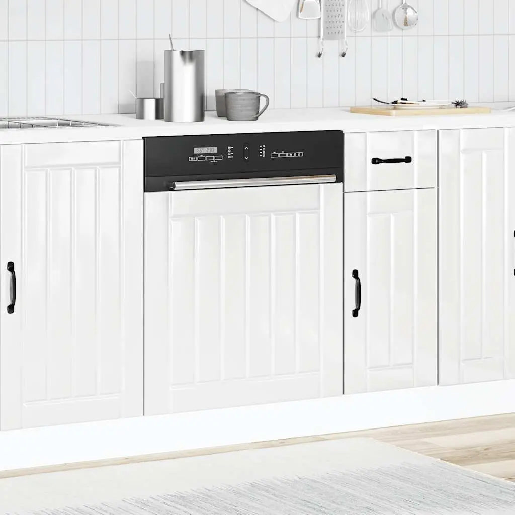 Dishwasher Panel White High Gloss Engineered Wood Kitchen Cabinet Front Cover