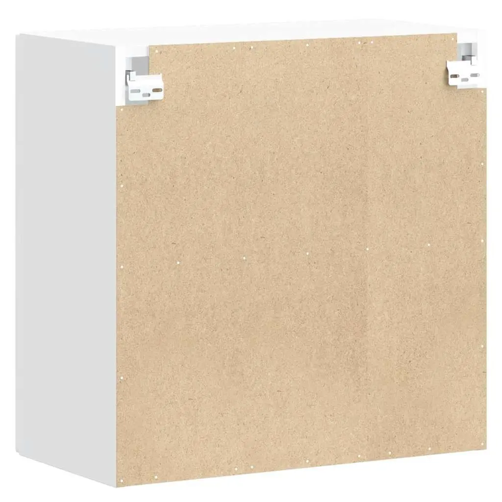 Kitchen Cabinet Wall-Mounted Storage Glass Door White Engineered Wood