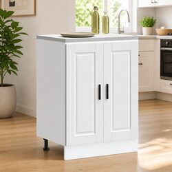 Reliable White Engineered Wood Kitchen Base Cabinet