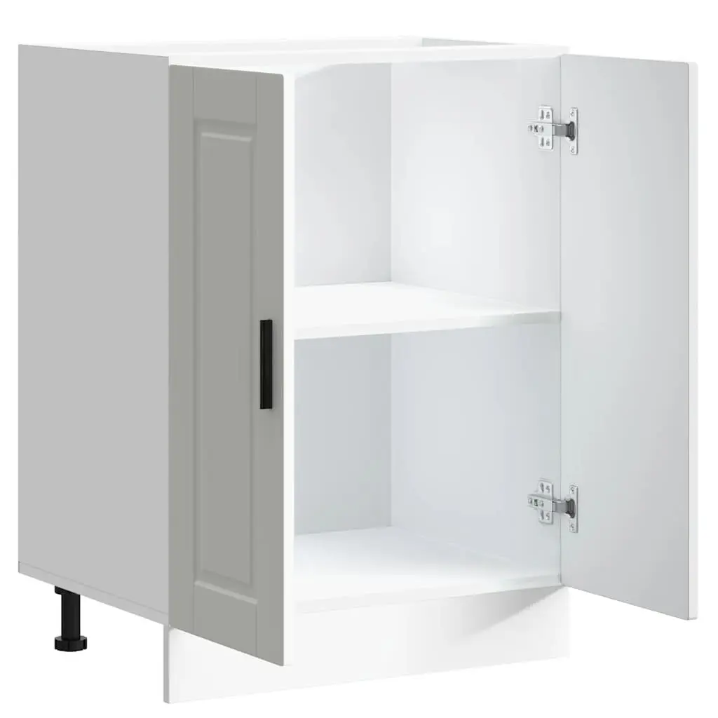 Kitchen Base Cabinet White Engineered Wood Storage Cupboard Adjustable Feet