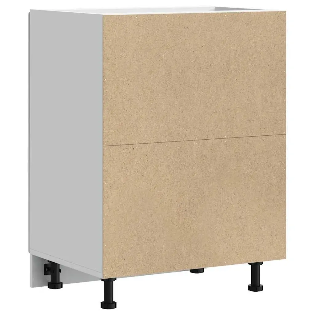 Kitchen Base Cabinet White Engineered Wood Storage Cupboard Adjustable Feet