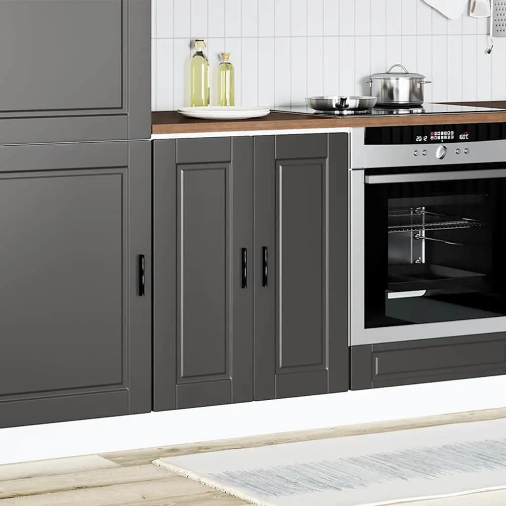 Kitchen Base Cabinet Storage Unit Engineered Wood Black Adjustable Feet