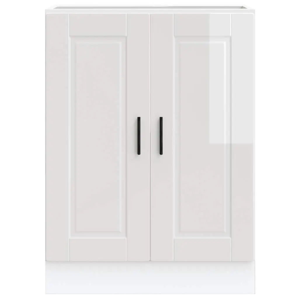 Kitchen Base Cabinet White Engineered Wood Storage Cupboard Doors Adjustable