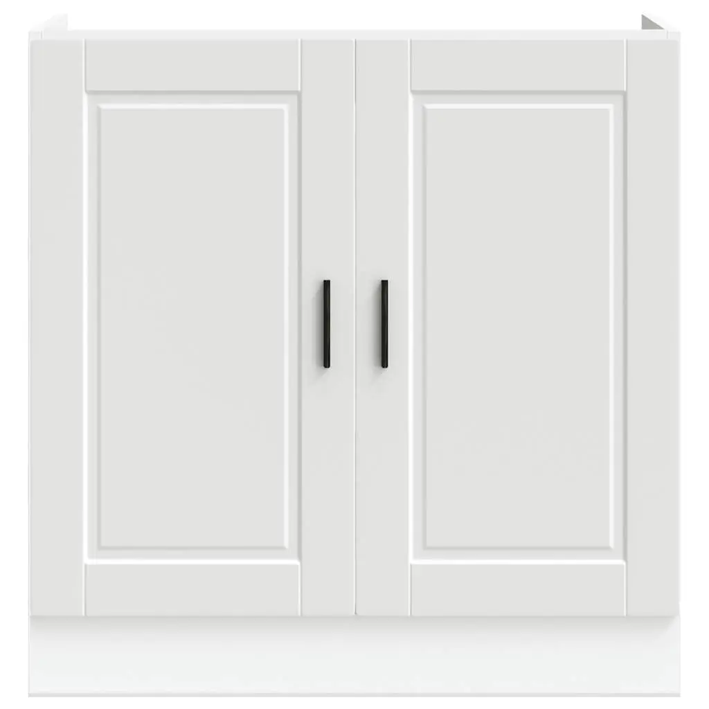 Sink Base Cabinet Kitchen Storage 80W x 46D x 81.5H cm White Engineered Wood