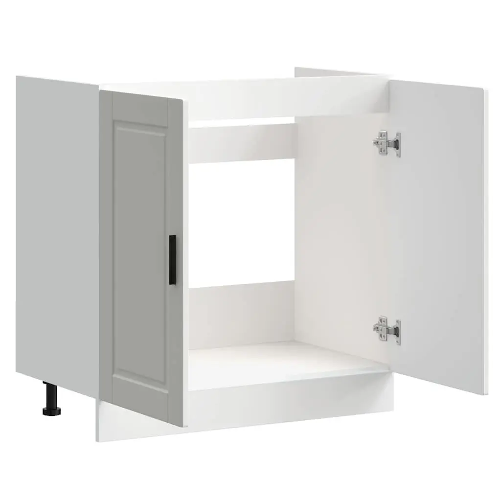 Sink Base Cabinet Kitchen Storage 80W x 46D x 81.5H cm White Engineered Wood