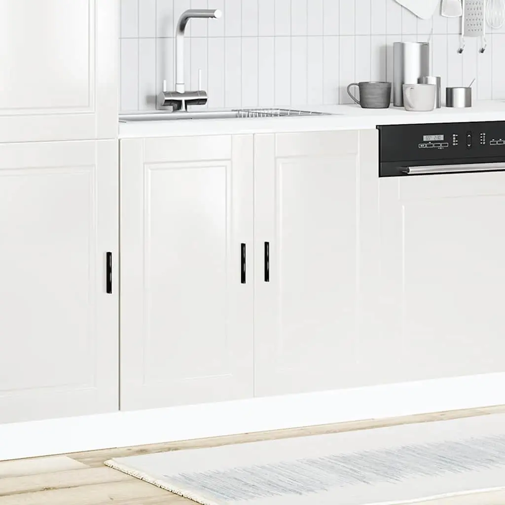 Sink Base Cabinet Kitchen Storage 80x46x81.5cm White High Gloss Engineered Wood