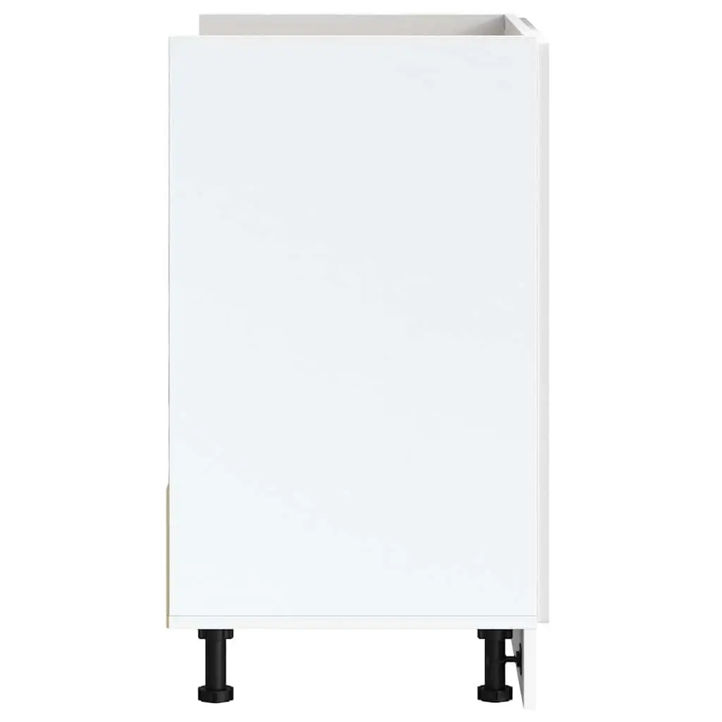 Sink Base Cabinet Kitchen Storage 80x46x81.5cm White High Gloss Engineered Wood