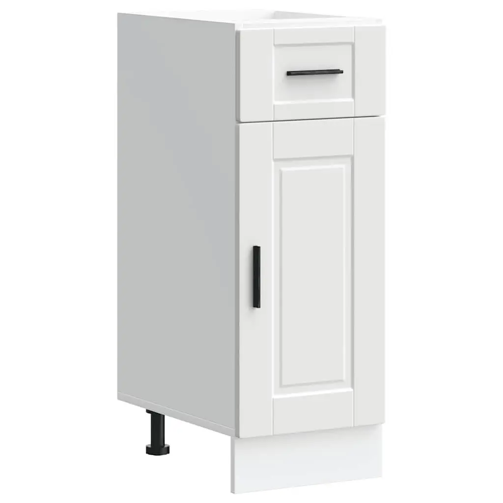 Kitchen Base Cabinet White Engineered Wood Storage Cupboard with Adjustable Feet