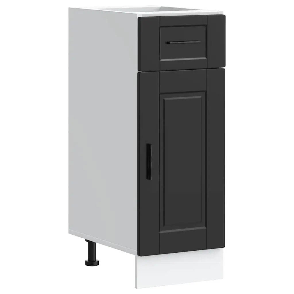 Kitchen Base Cabinet Storage Cupboard Black Engineered Wood Adjustable Feet