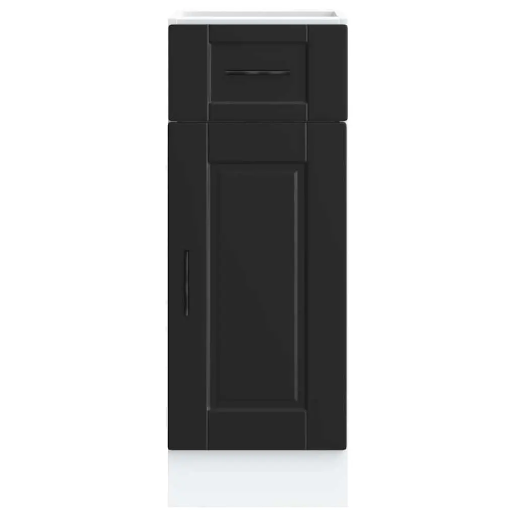Kitchen Base Cabinet Storage Cupboard Black Engineered Wood Adjustable Feet