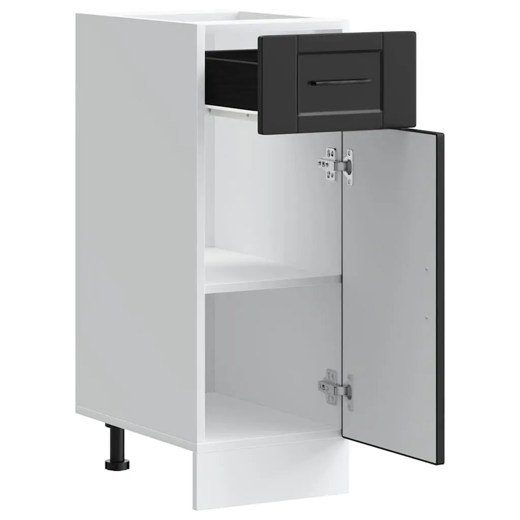 Kitchen Base Cabinet Storage Cupboard Black Engineered Wood Adjustable Feet
