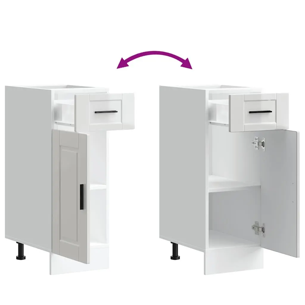 White Gloss Kitchen Cabinet Storage Unit Engineered Wood Adjustable Feet Ample Space