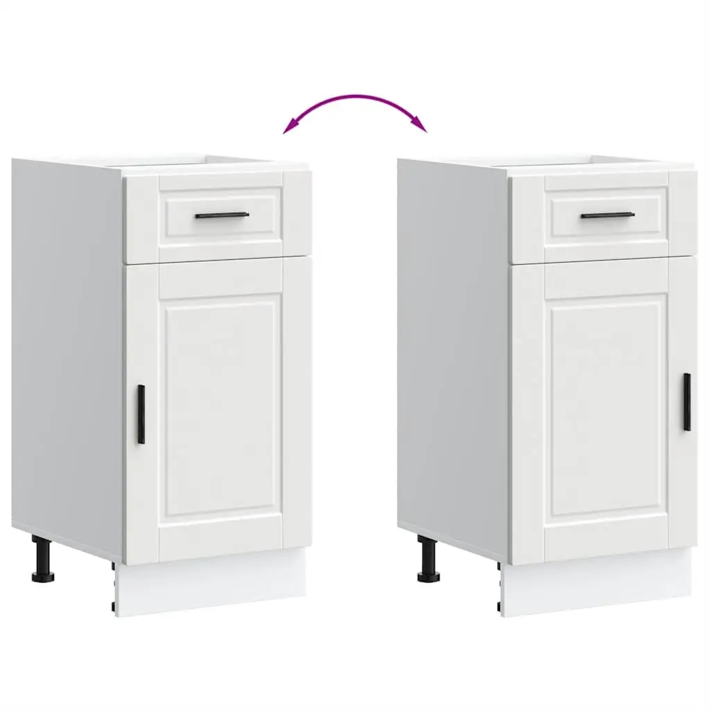 Kitchen Base Cabinet White Storage Cupboard Engineered Wood Adjustable Feet