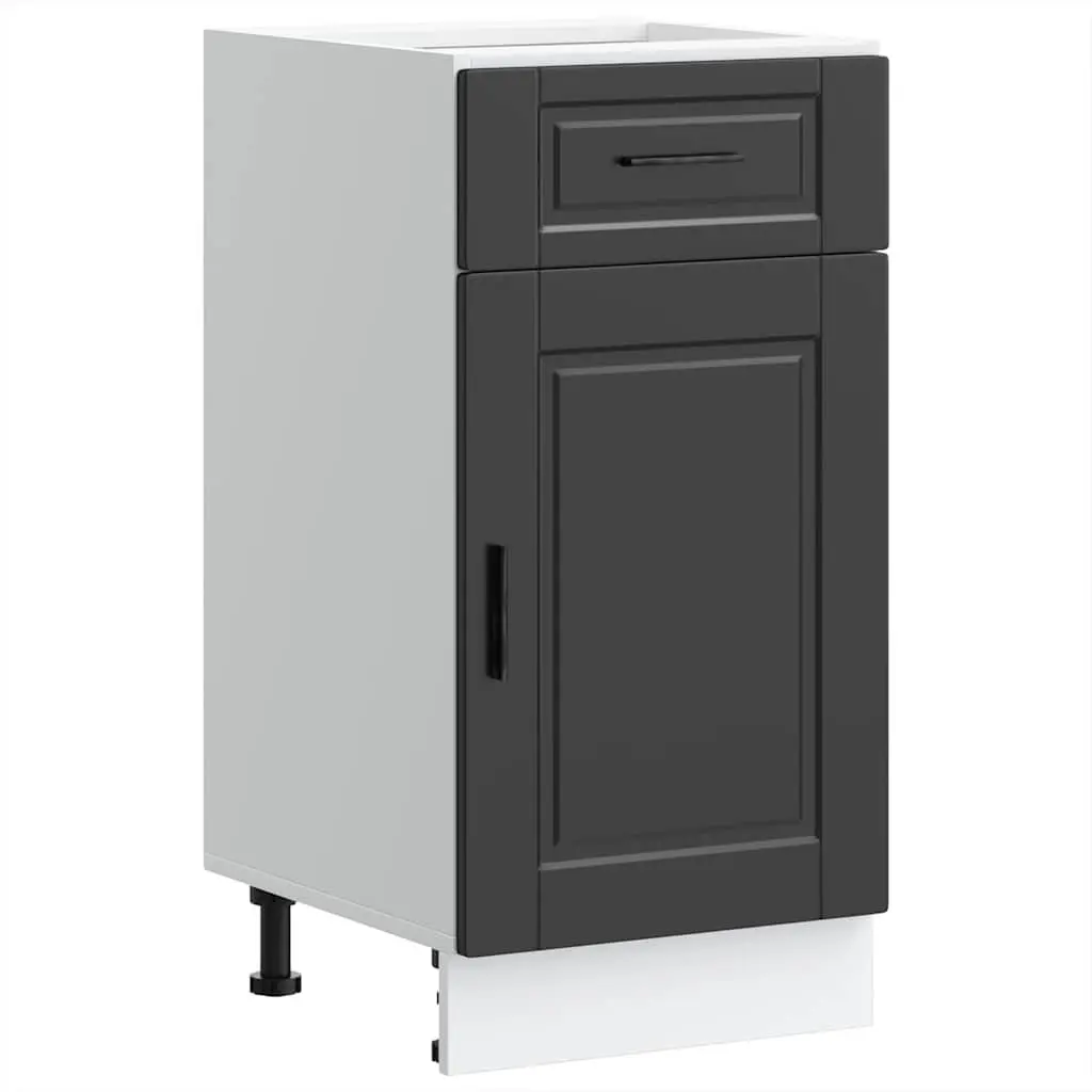 Kitchen Base Cabinet in Black Engineered Wood