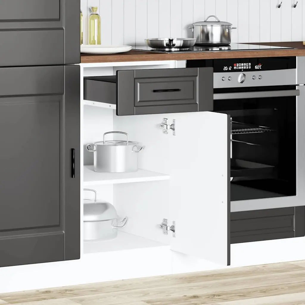 Kitchen Base Cabinet in Black Engineered Wood