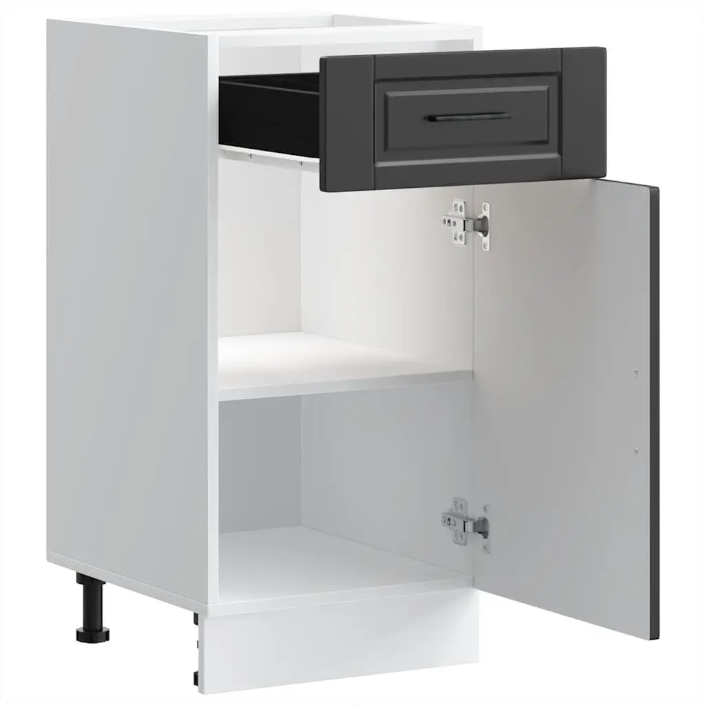 Kitchen Base Cabinet in Black Engineered Wood