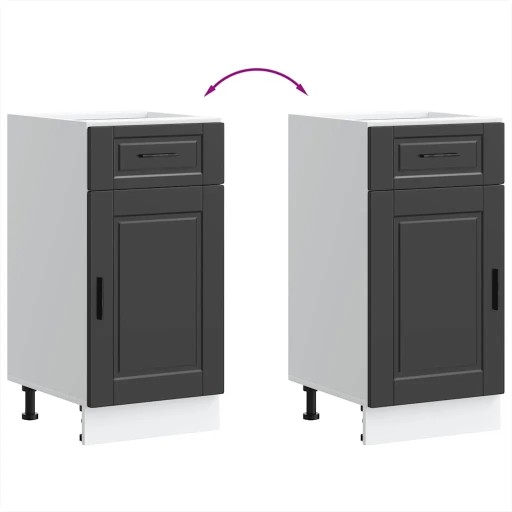 Kitchen Base Cabinet in Black Engineered Wood