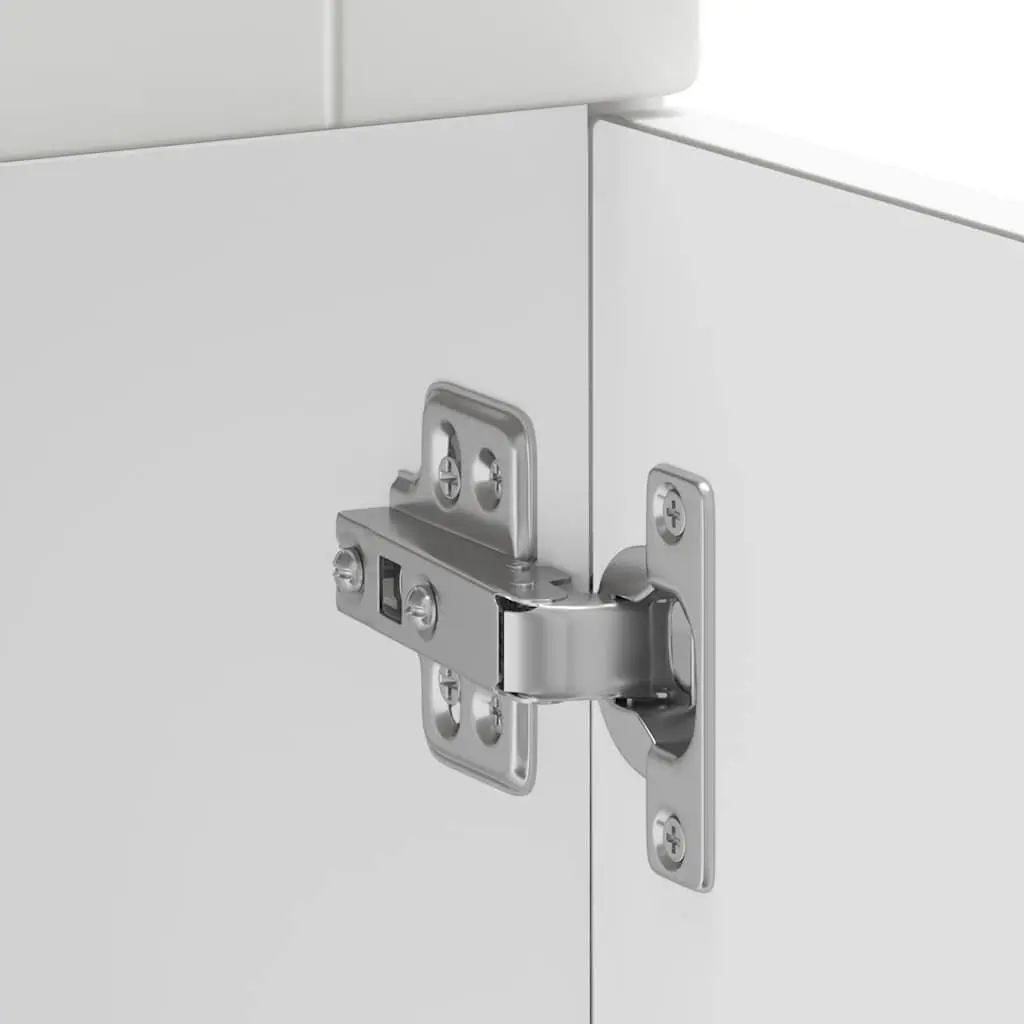 Kitchen Base Cabinet White Engineered Wood Storage Cupboard with Adjustable Feet