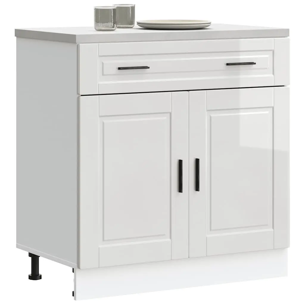 White High Gloss Engineered Wood Base Cabinet