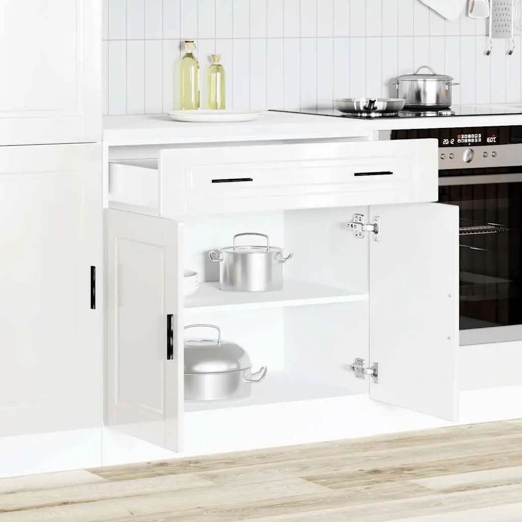 White High Gloss Engineered Wood Base Cabinet