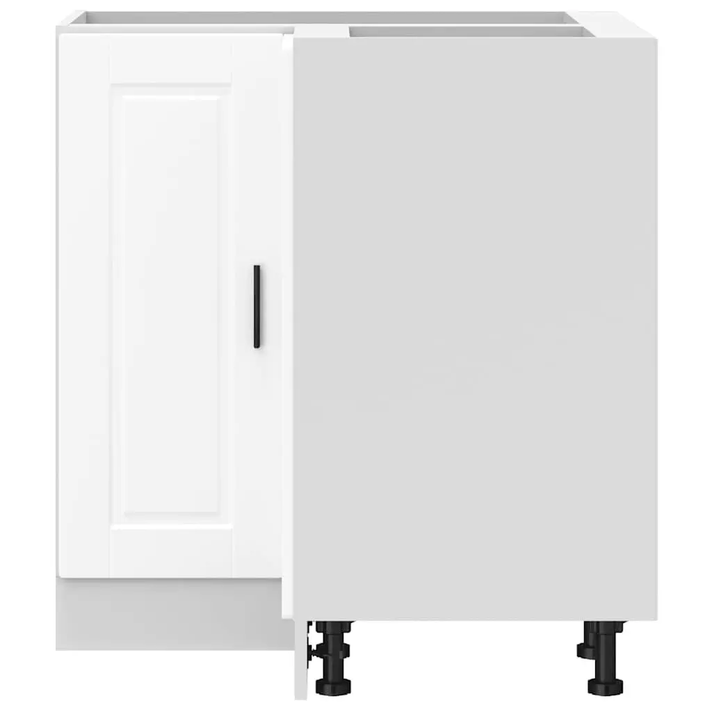 Kitchen Corner Base Cabinet Storage Organizer White Engineered Wood