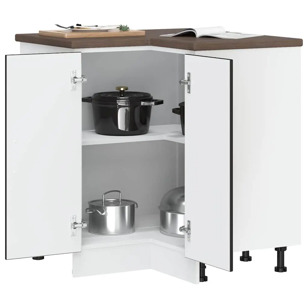 Black Corner Base Cabinet for Kitchen Storage