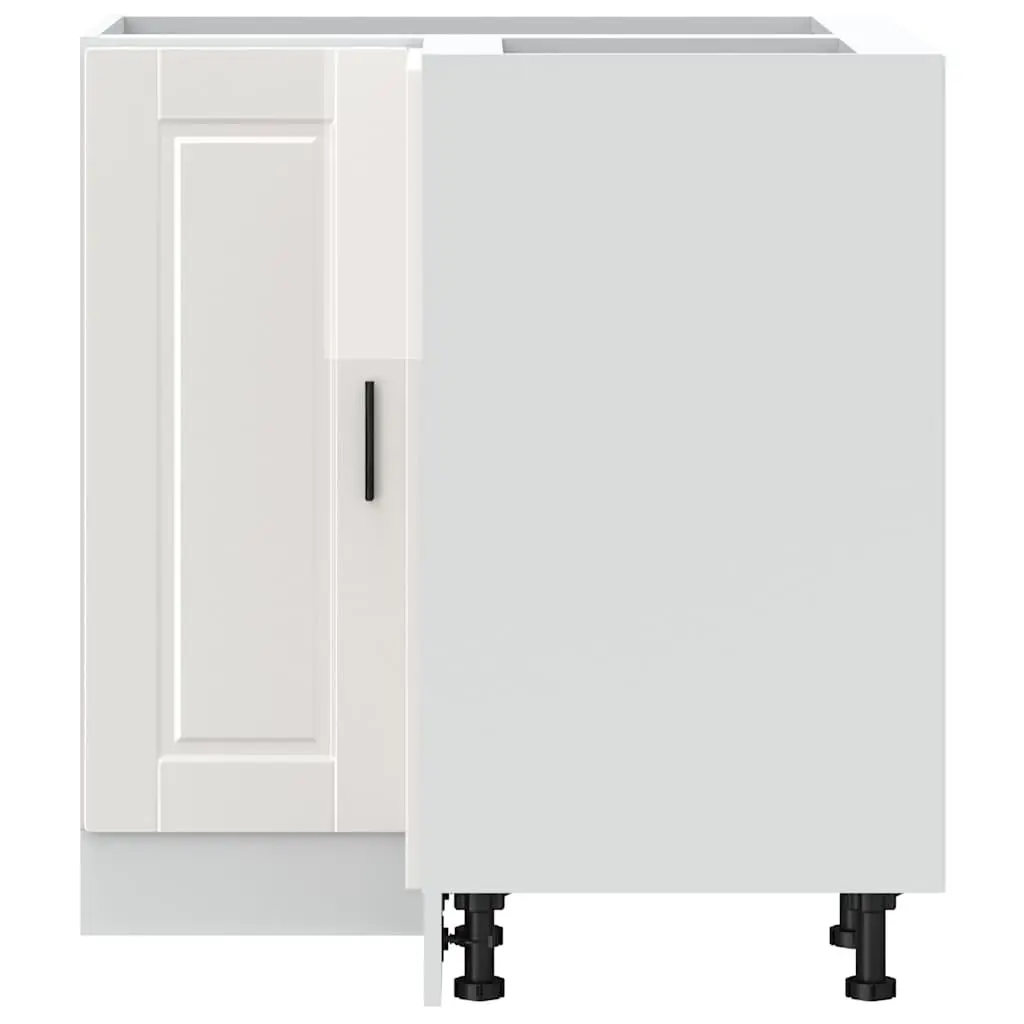 Kitchen Corner Base Cabinet White High Gloss Engineered Wood Storage Cupboard