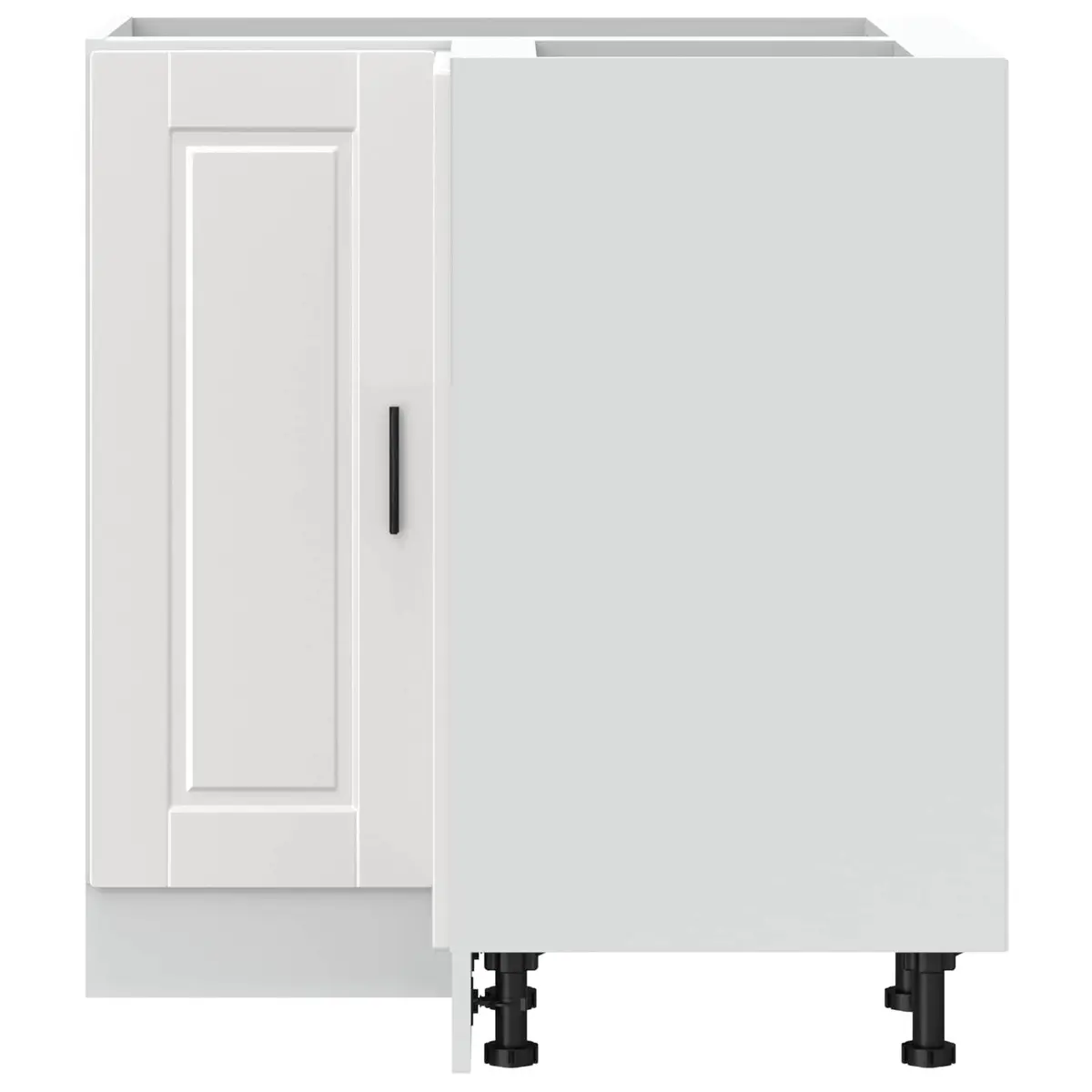 Kitchen Corner Base Cabinet White High Gloss Engineered Wood Storage Cupboard