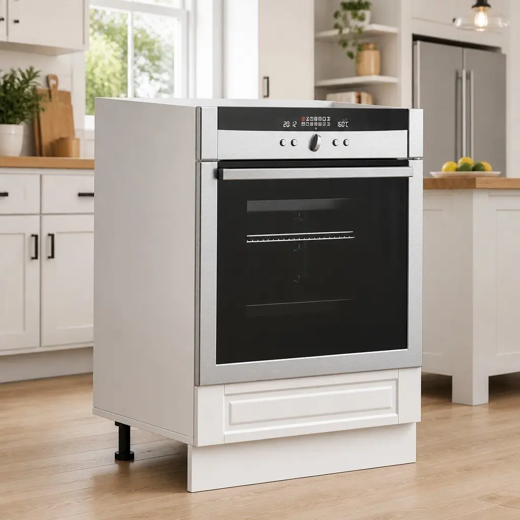 White Oven Cabinet Made of Engineered Wood