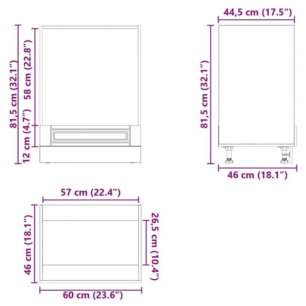 High Gloss White Engineered Wood Oven Cabinet