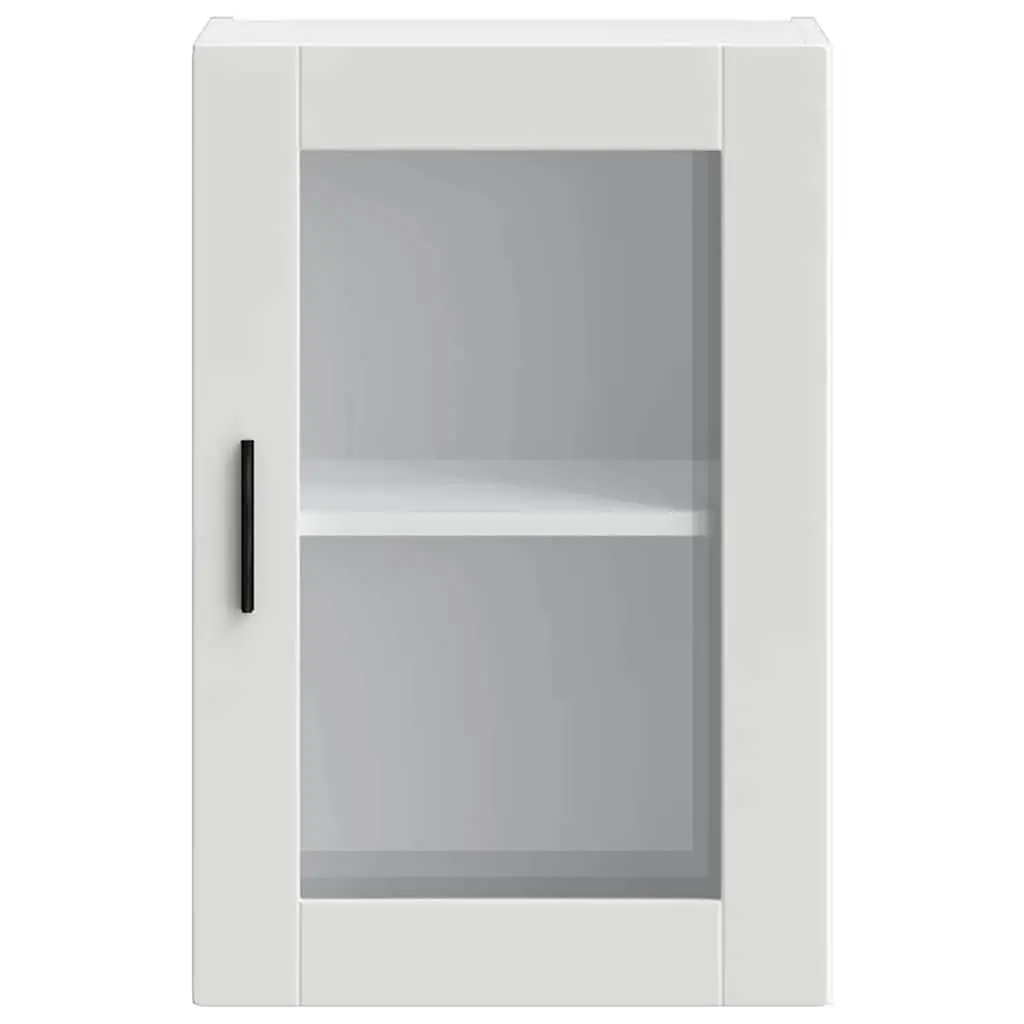 Kitchen Wall Cabinet Storage Unit Glass Door White Mounted
