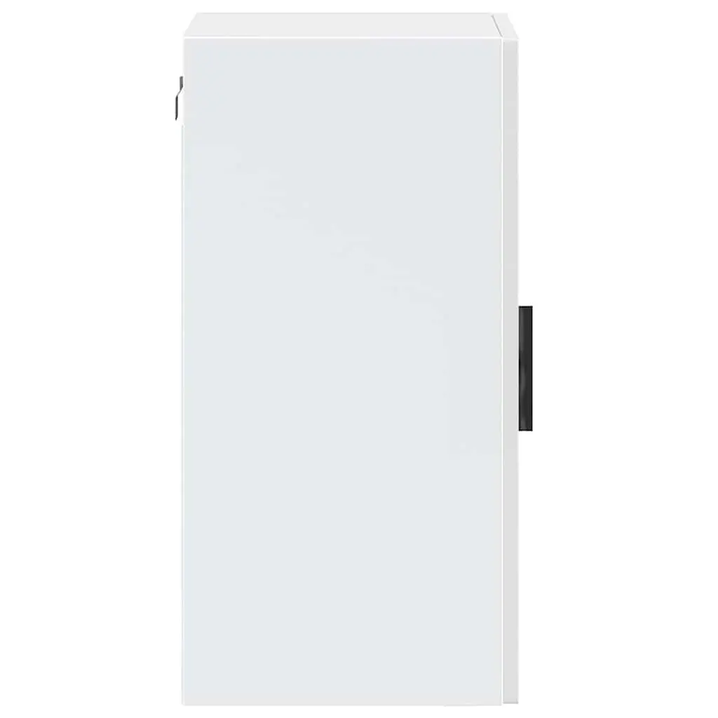 Kitchen Wall Cabinet Storage Glass Door White High Gloss Mounted