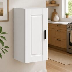 Kitchen Wall Cabinet White Engineered Wood Storage Cupboard Mounted Organizer