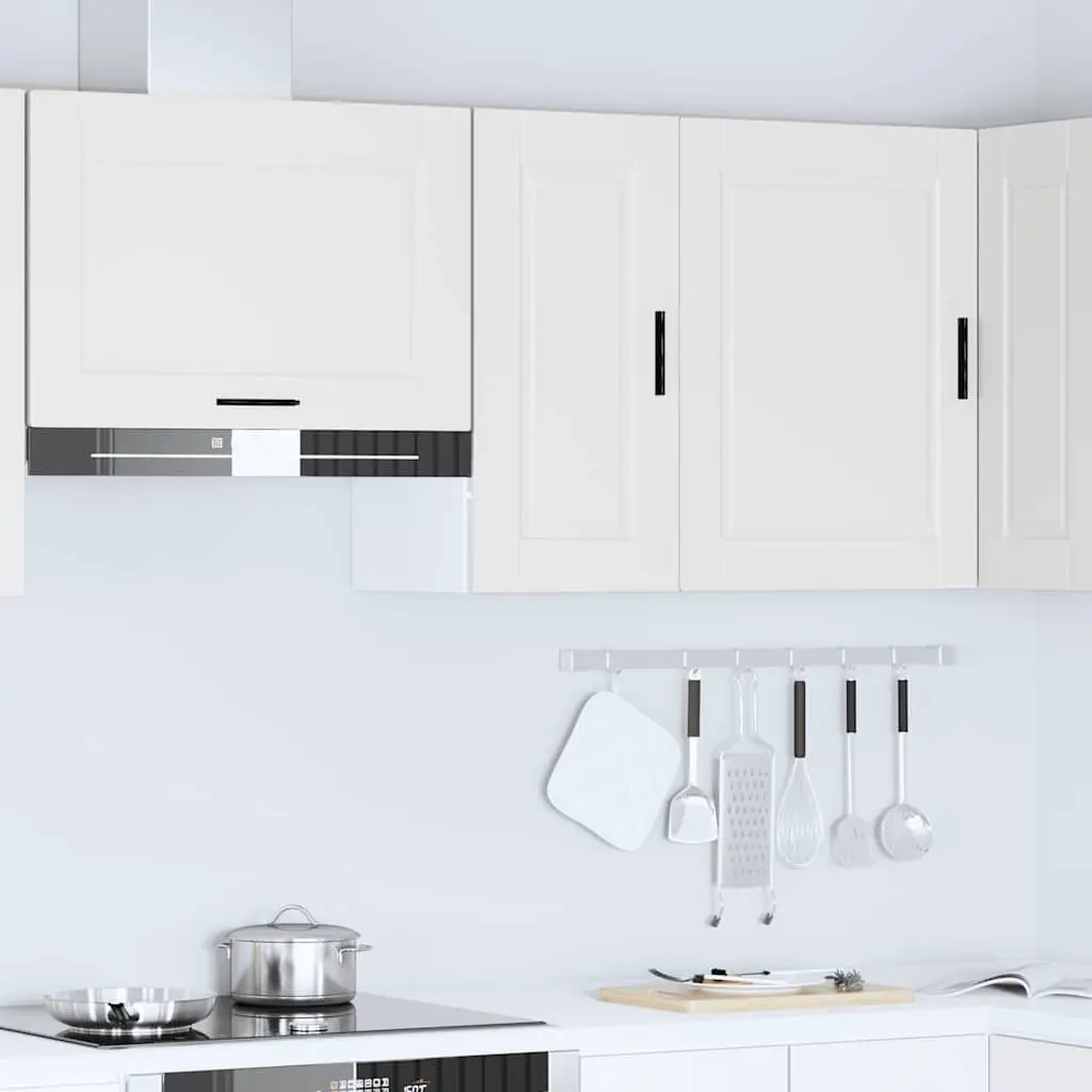 Wall Mounted Cabinet Kitchen Storage Organizer White Engineered Wood